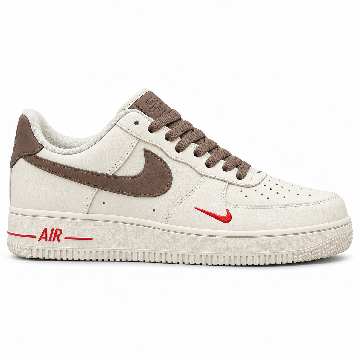 Nike Air Force 1 Low "Sail/Brown/Red" – side view