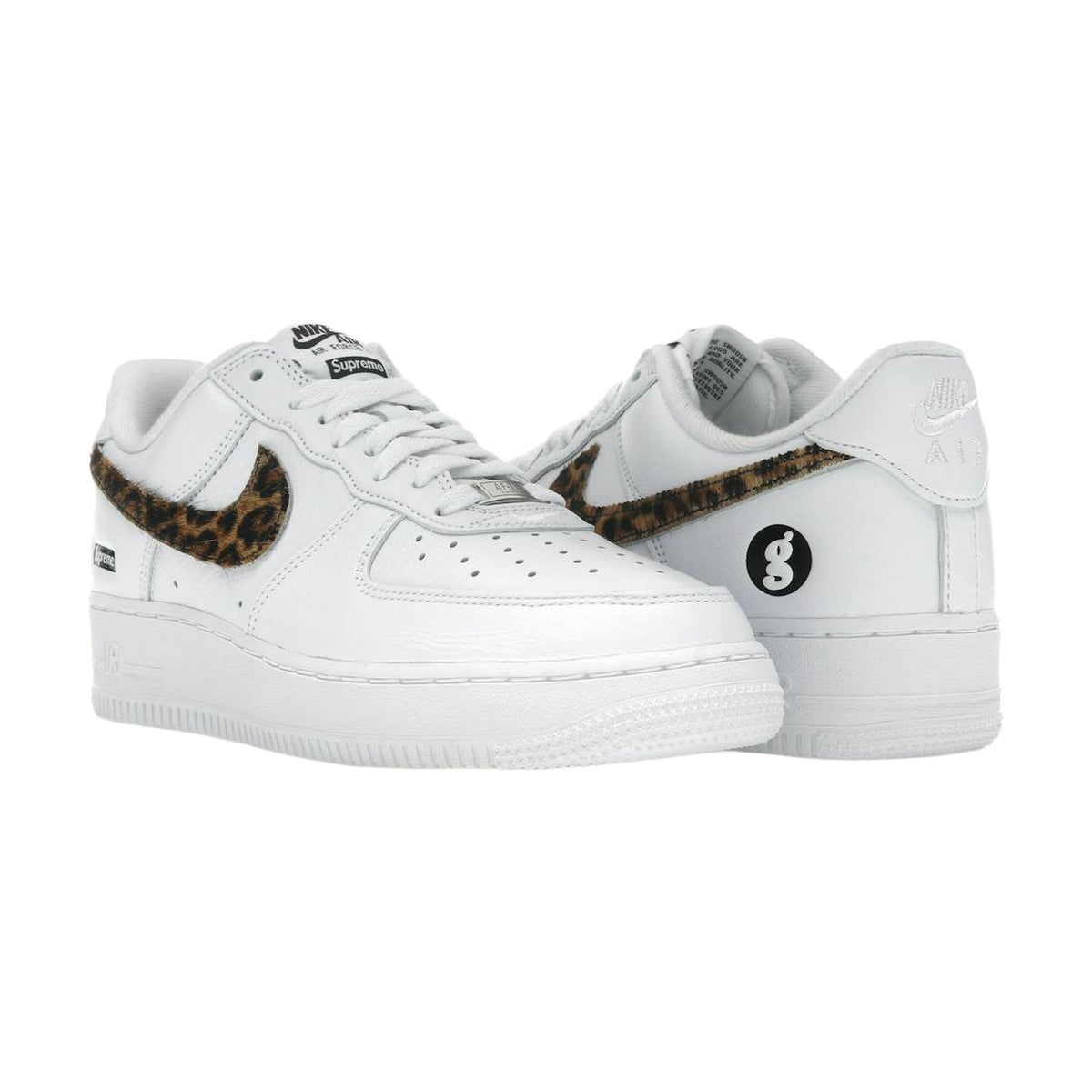 Nike x Supreme Air Force 1 Low "White/Leopard" – front view