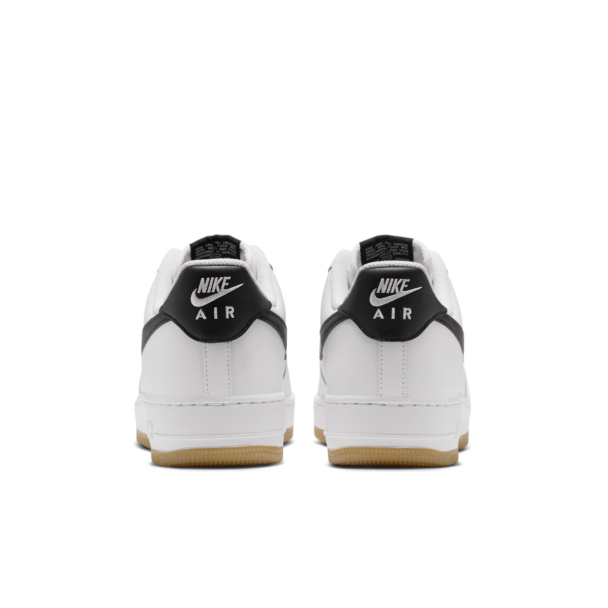 Nike Air Force 1 '07 "White/Black/Gum" – back view