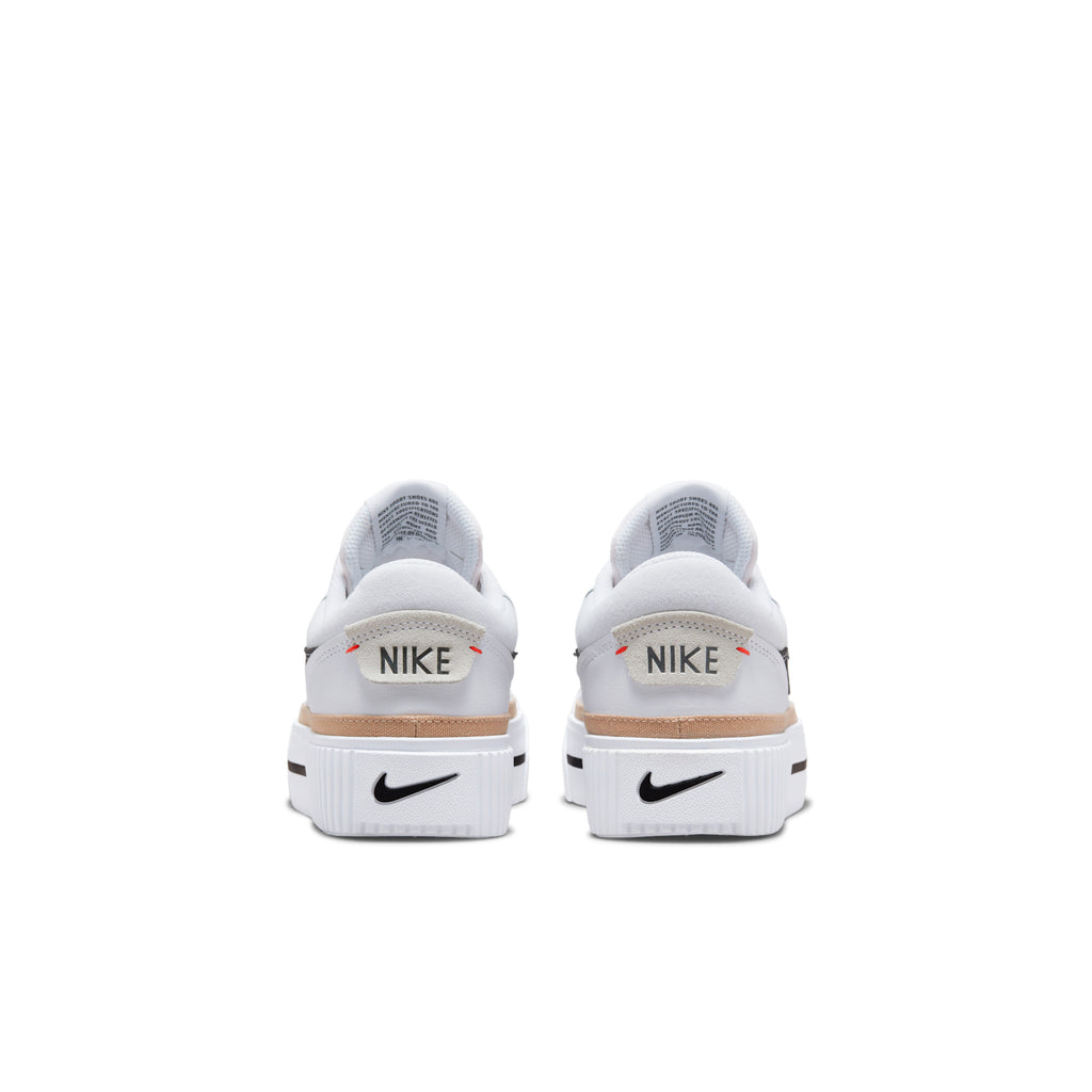 Nike Court Legacy Lift "White/Hemp/Team Orange" – back view