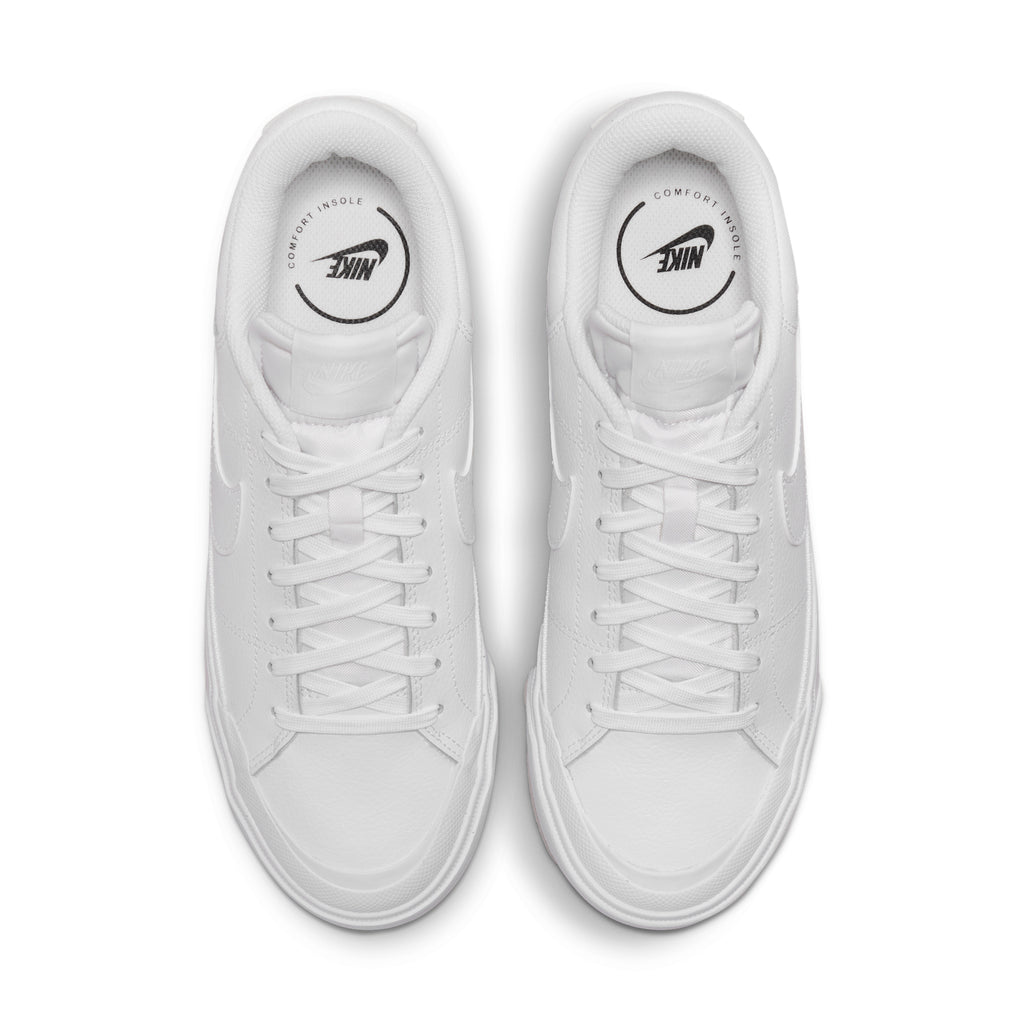 Nike Court Legacy Lift "Triple White" – top view