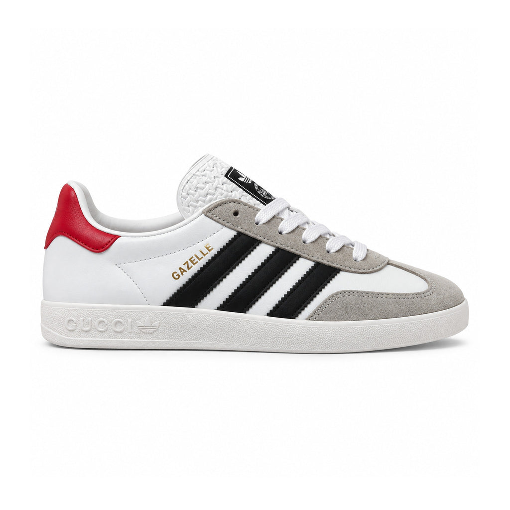 Adidas x Gucci Gazelle "White/Grey" – side view