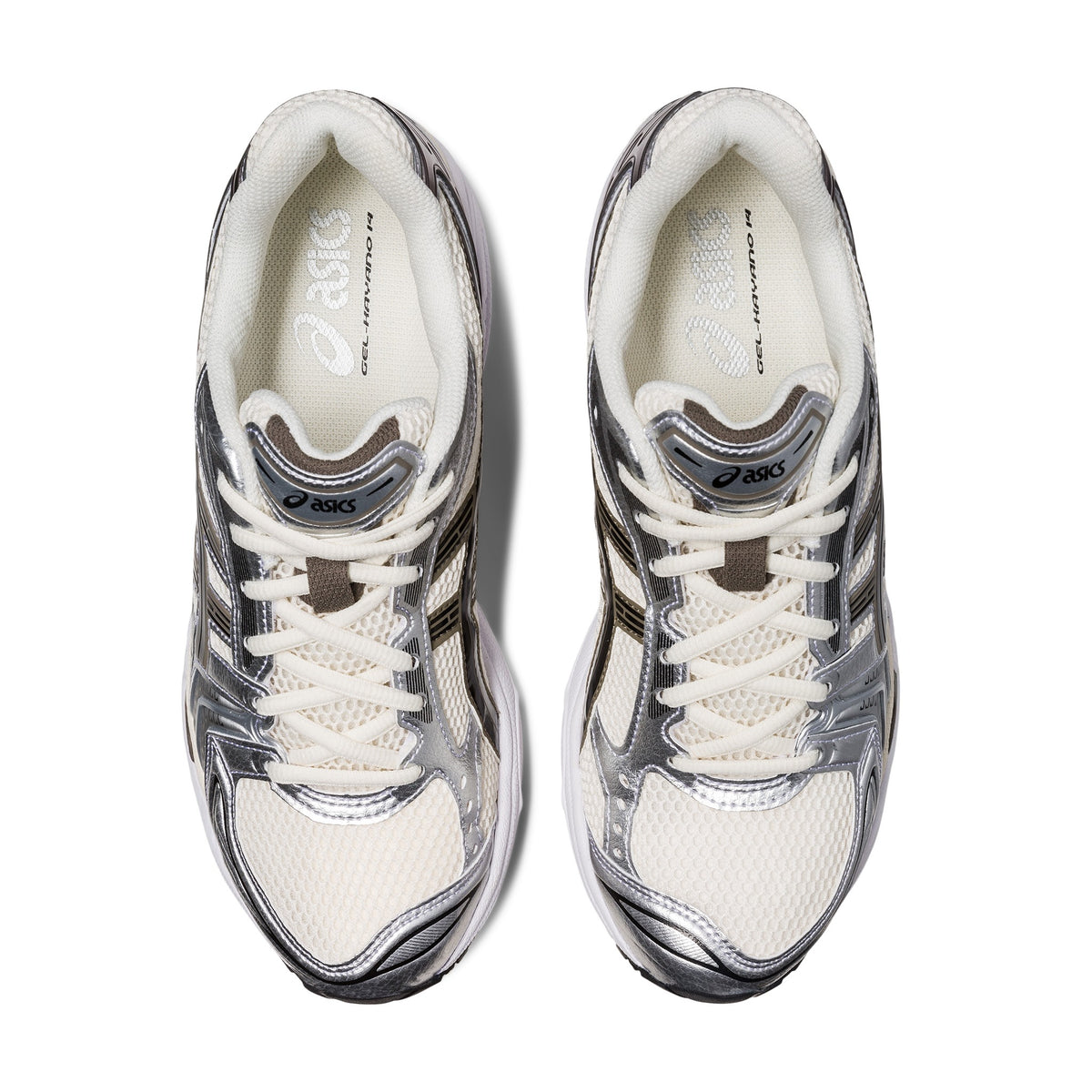 ASICS GEL-Kayano 14 "Cream/Black/Metallic Plum" – top view