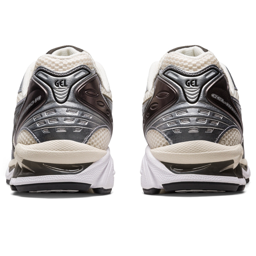ASICS GEL-Kayano 14 "Cream/Black/Metallic Plum" – back view