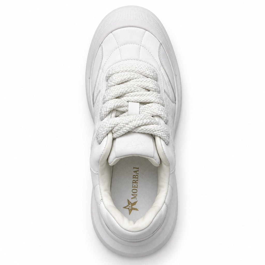 MOERBAI Platform Sneaker "White" – top view