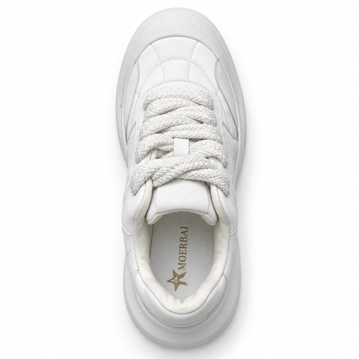 MOERBAI Platform Sneaker "White" – top view