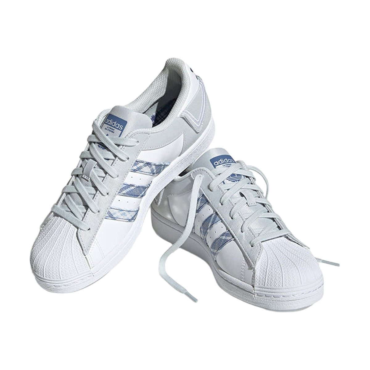 Adidas Superstar "White/Grey Tartan" – pair