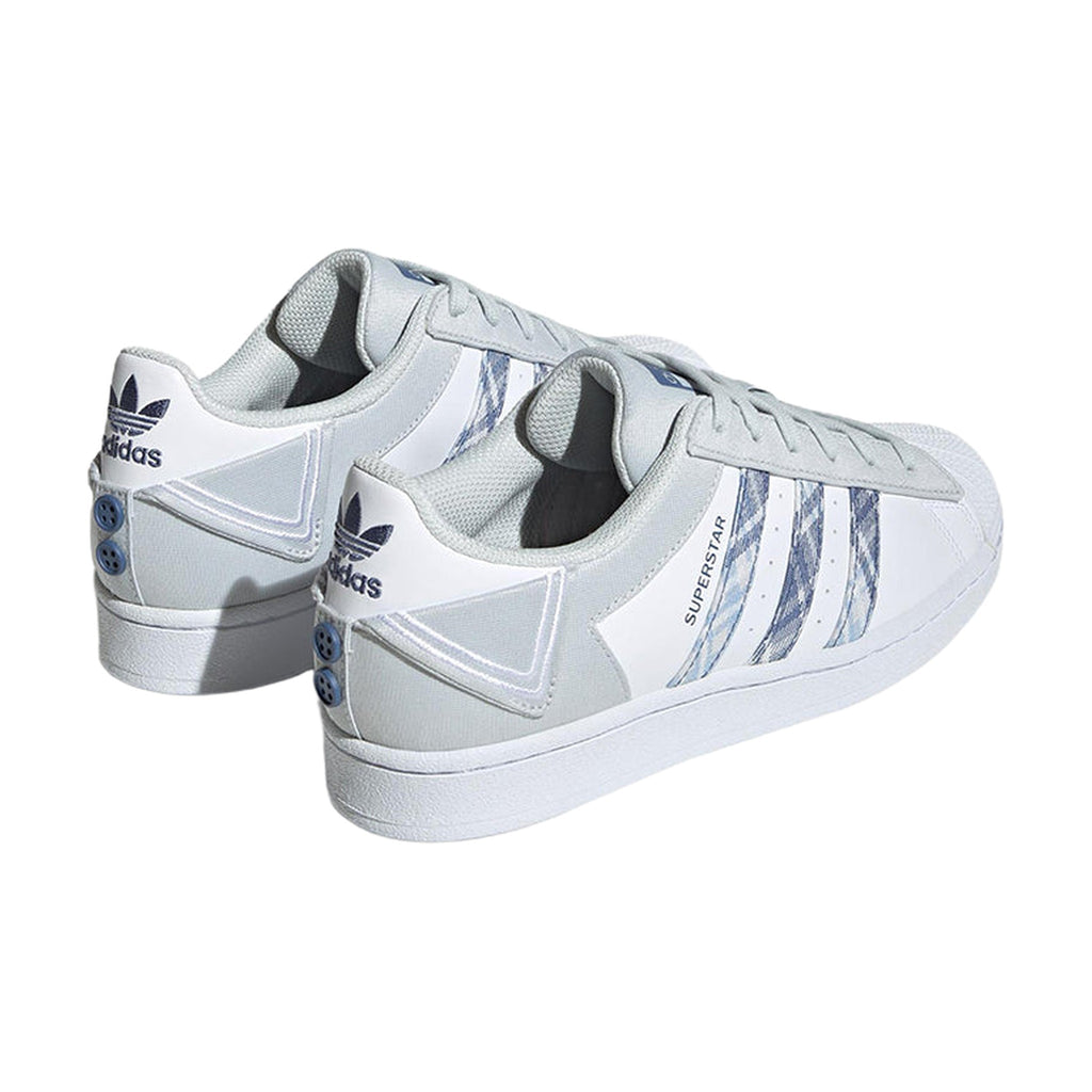 Adidas Superstar "White/Grey Tartan" – back view