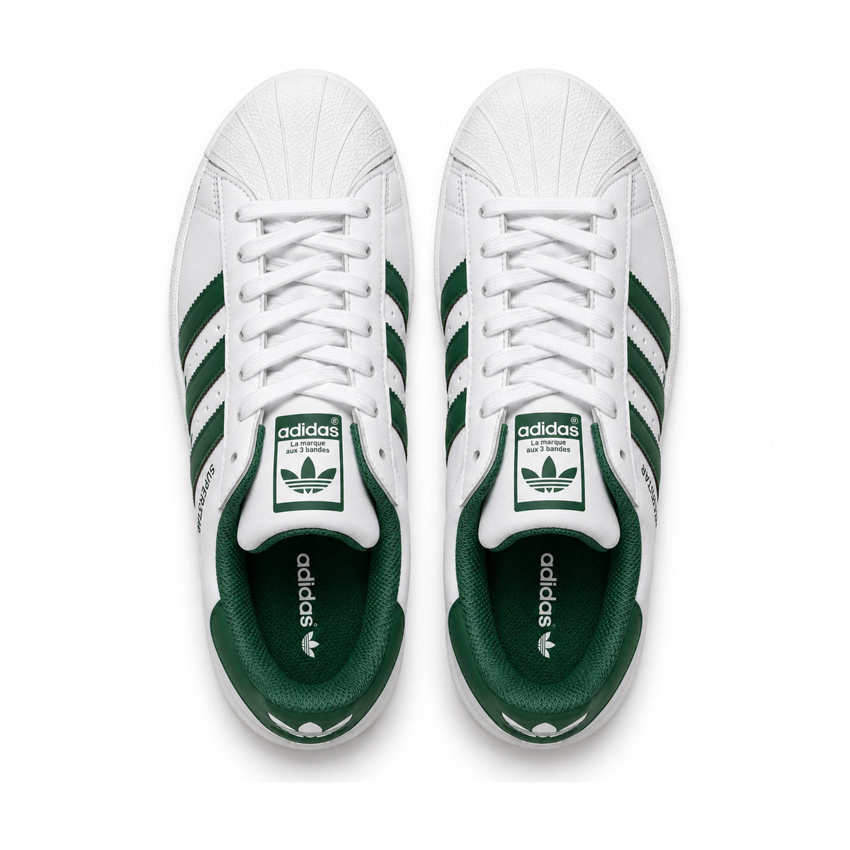 Adidas Superstar "White/Green" – top view