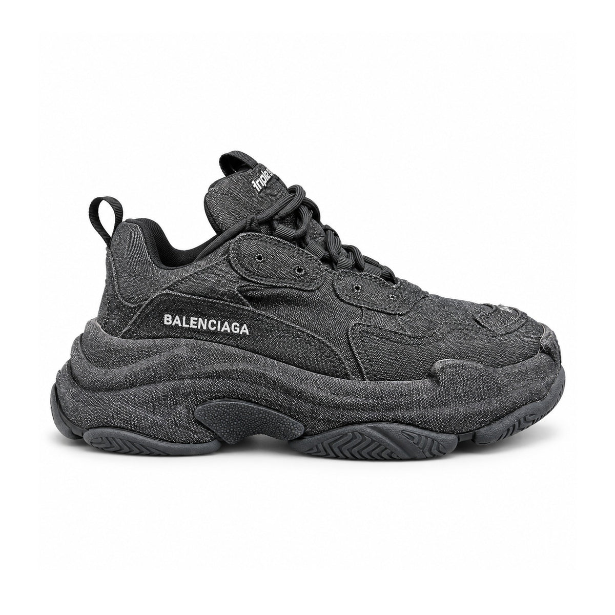 Balenciaga Triple S "Black Denim" – side view