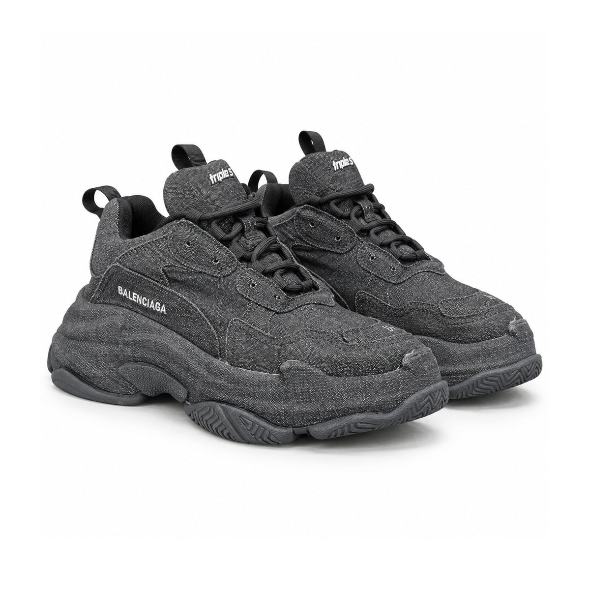 Balenciaga Triple S "Black Denim" – front view