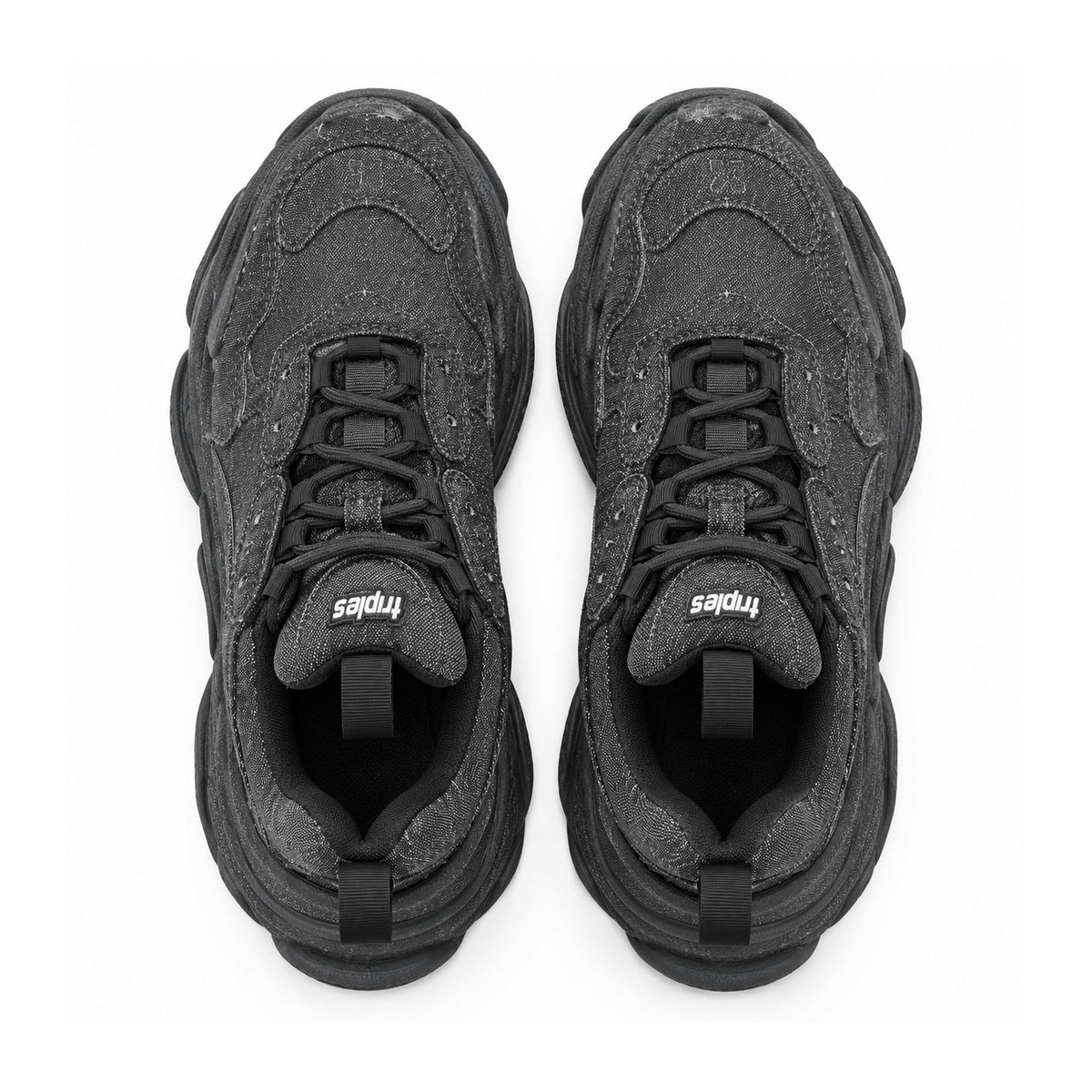 Balenciaga Triple S "Black Denim" – top view